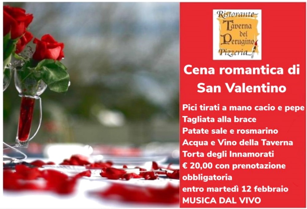 San Valentino 2019
CENA ROMANTICA ALLA TAVERNA